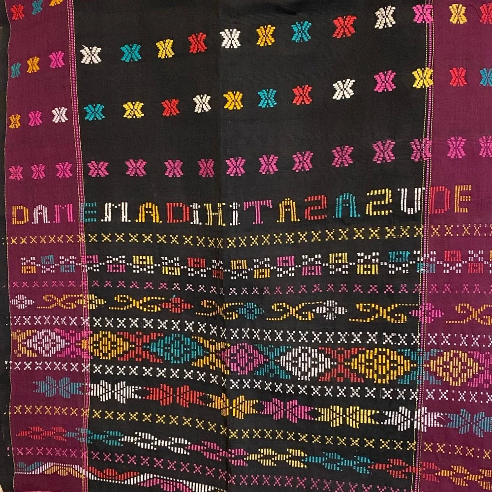 Vintage Indonesian Handwoven Sumatran Textile Wall Hanging Table Cloth